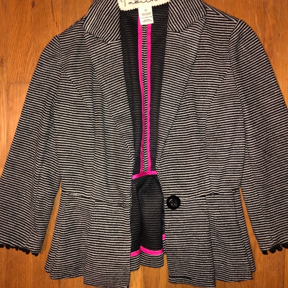 Black and white peplum blazer - Picture 1 of 4